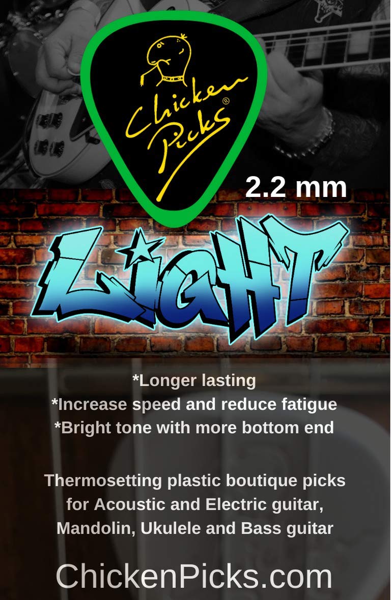 3 x ChickenPicks Light 2.2 mm guitar picks