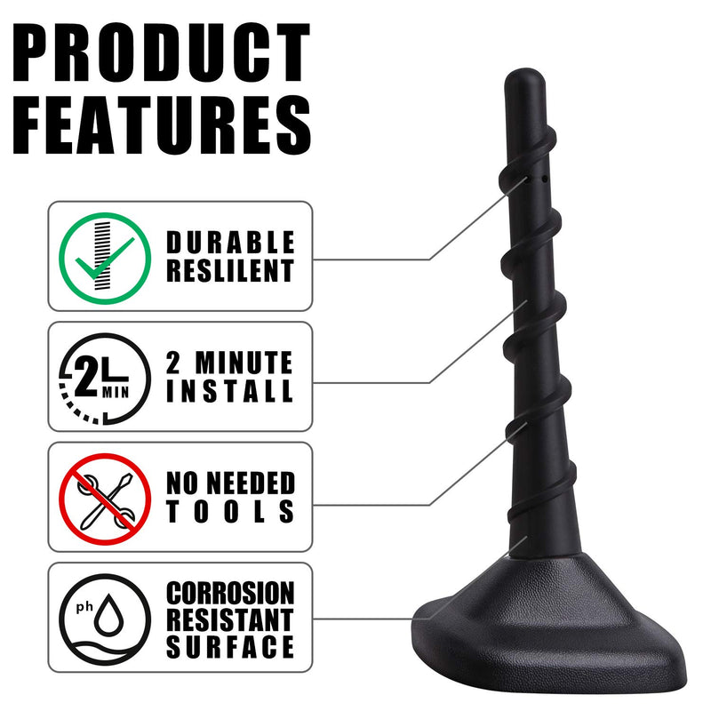 VOFONO 4 inch Spiral Antenna Compatible with Ford F-150 (2009-2021) - Car Wash Proof - Premium Reception