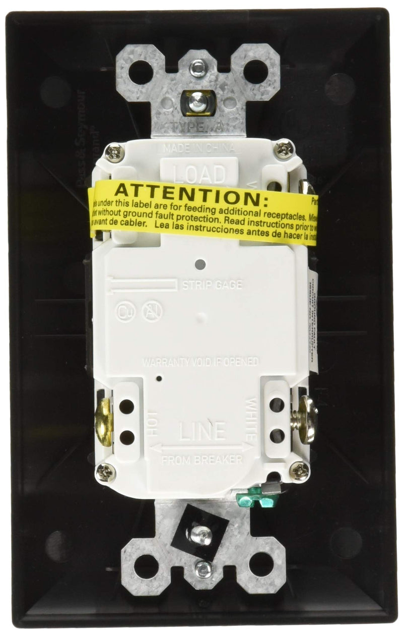 RV Designer S807, Dual Outlet GFCI with Cover Plate, Black, AC Electrical