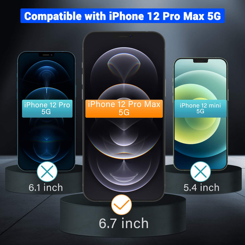 [2 Pack] UniqueMe Privacy Screen Protector Compatible with iPhone 12 Pro Max 6.7 inch Tempered Glass Screen Protector [U-Shaped Cutout] Anti Spy [9H Hardness][Easy Installation Frame] HD Clear