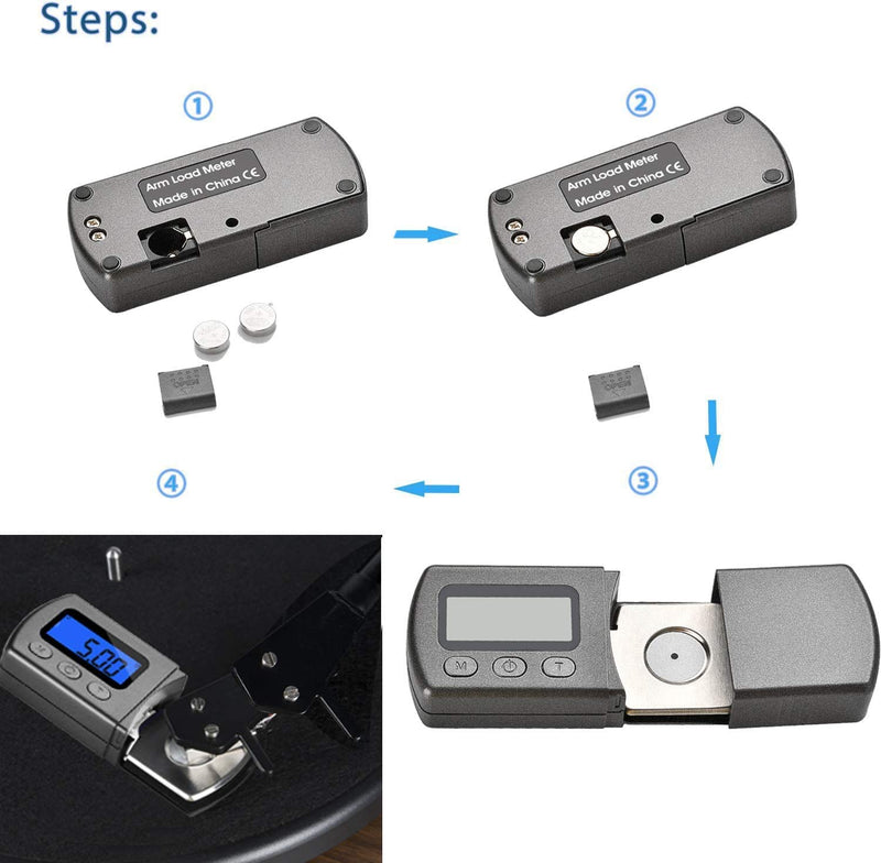 DIGITNOW Digital Turntable Stylus Force Scale Gauge Tester High Precise 0.01g Blue LCD Backlight, for Tonearm Phono Cartridge