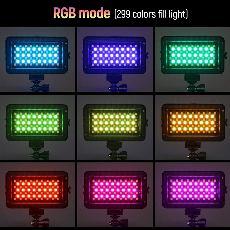 VILTROX RGB Led Video Light Kit CRI95+ Full Color Output Dimmable 3300K-5600K Bi-Color Video continous Photography Lighting Kit for Studio YouTube Portrait, with Rechargeable Battery & Charger