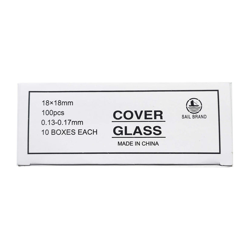 1000 Pieces of Glass Cover Slips for Microscope Slides 18x18mm Cover Glass Slips Includes 10 Boxes x 100Pcs/Box