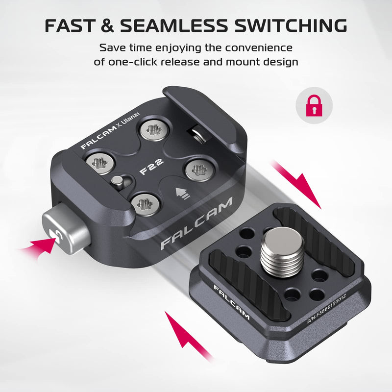 [AUSTRALIA] - FALCAM F22 Basic Quick Release Plate Kit, Camera Mounting Adapter Convert 1/4" Thread to F22 QR System, 22mm Aluminum Camera Accessory Kit for Filmmaker & Photographer, Fits for Sony Canon DSLR Tripod F22 Basic QR System 