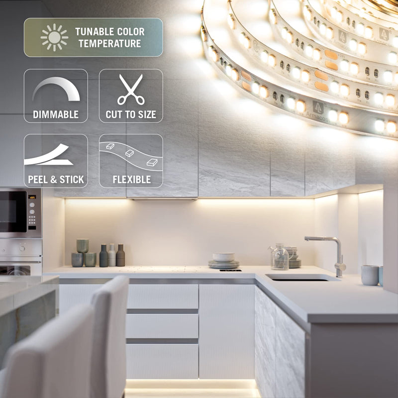 Armacost Lighting RibbonFlex Pro 24-Volt White CCT Tunable LED Tape Light, 16.4 ft (165230)