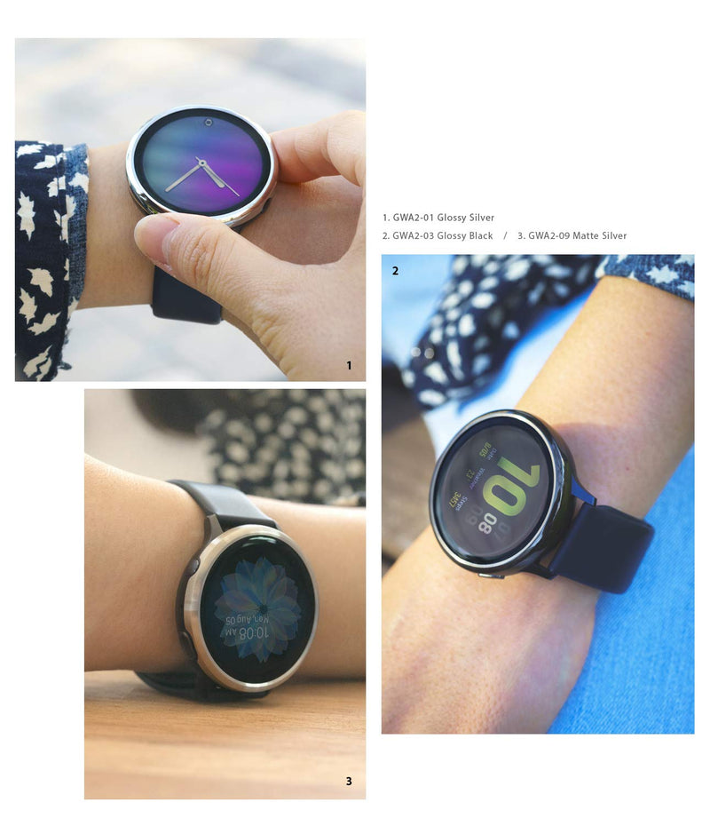 Ringke Bezel Styling Cover for Galaxy Watch Active 2 (44mm Only) Case Bezel Ring Adhesive Accessory - Glossy Black (GW-A2-44-03) Glossy Black (GW-A2-44-03)