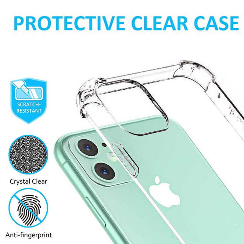 Cavie Brands iPhone 11 Clear Case with 2 Screen Protectors, Maximum Shock Absorption Protection, Clear iPhone 11 Case, Compatible with Apple iPhone 11