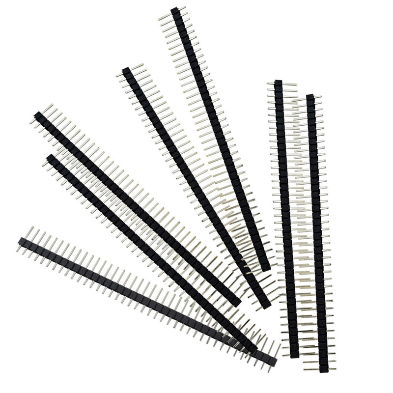 100pcs Male Header Pins, Lystaii Straight Single Row 40 Pin 0.1 Inch (2.54mm) Male Pin Header Connector PCB Board Pin Connector Electronic Component Raw Materials