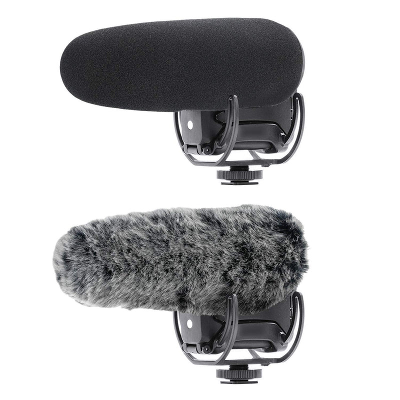 YOUSHARES Videomic Pro+ Mic Deadcat Wind Shield & Foam windscreen, Foam & Furry Wind Muff for Rode Videomic Pro+ Camera Microphone (2 Pack) WindscreenKit