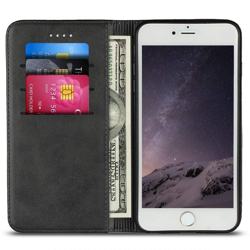 SunYoo for iPhone 6 Plus /6s Plus Case,Cowhide Pattern Leather Magnetic Book Wallet Case Stand Holder Flip Cover with Card Slots/Cash Compartment for iPhone 6 Plus/6s Plus(5.5")-Black iPhone 6 Plus / 6s Plus iPhone 6 Plus/iPhone 6s Plus--Black