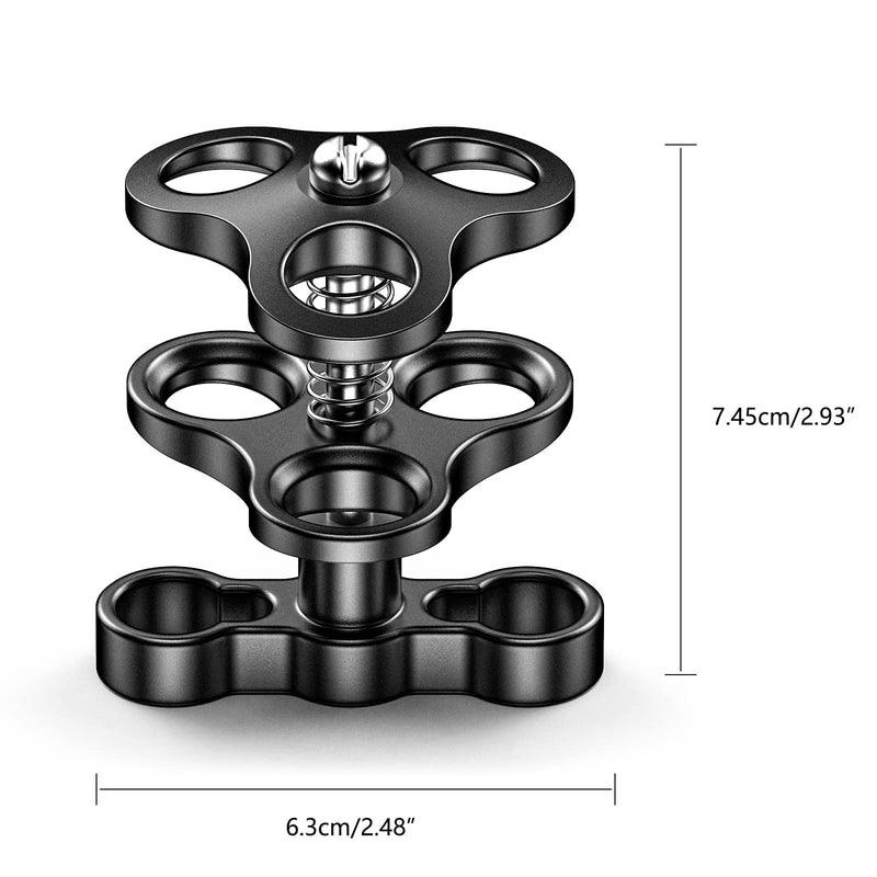 Sea frogs Triple Ball Clamp Diving Camera Bracket Aluminum Spring Flashlight Clamp for Diving Underwater Photography System CP-4