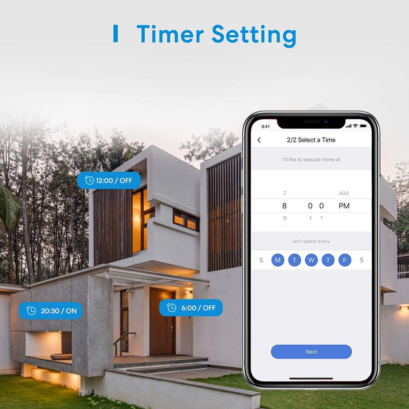 [AUSTRALIA] - meross Outdoor Smart Plug, Outdoor Wifi Outlet with 2 Grounded Outlets, Remote Control, Timer, Waterproof, Works with Amazon Alexa, SmartThings and Google Assistant, 2.4Ghz only, FCC Certified, Non-HK 