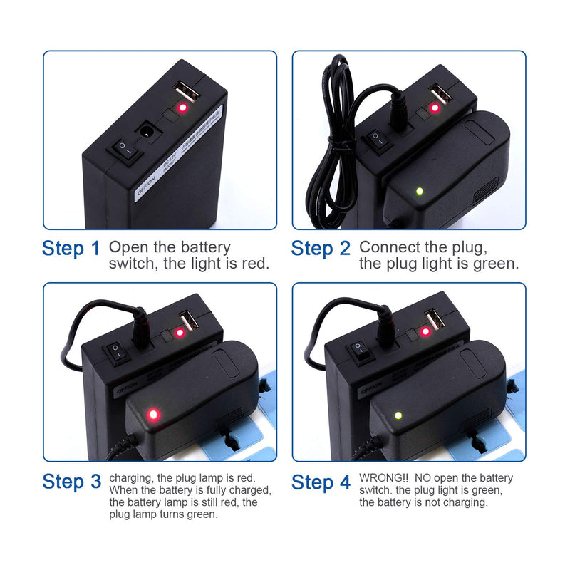ABENIC 12V Rechargeable 4800mAh Battery Pack Lithium 2A for Camcorders, Video Cameras, Bluetooth and More.Power Supply UPS