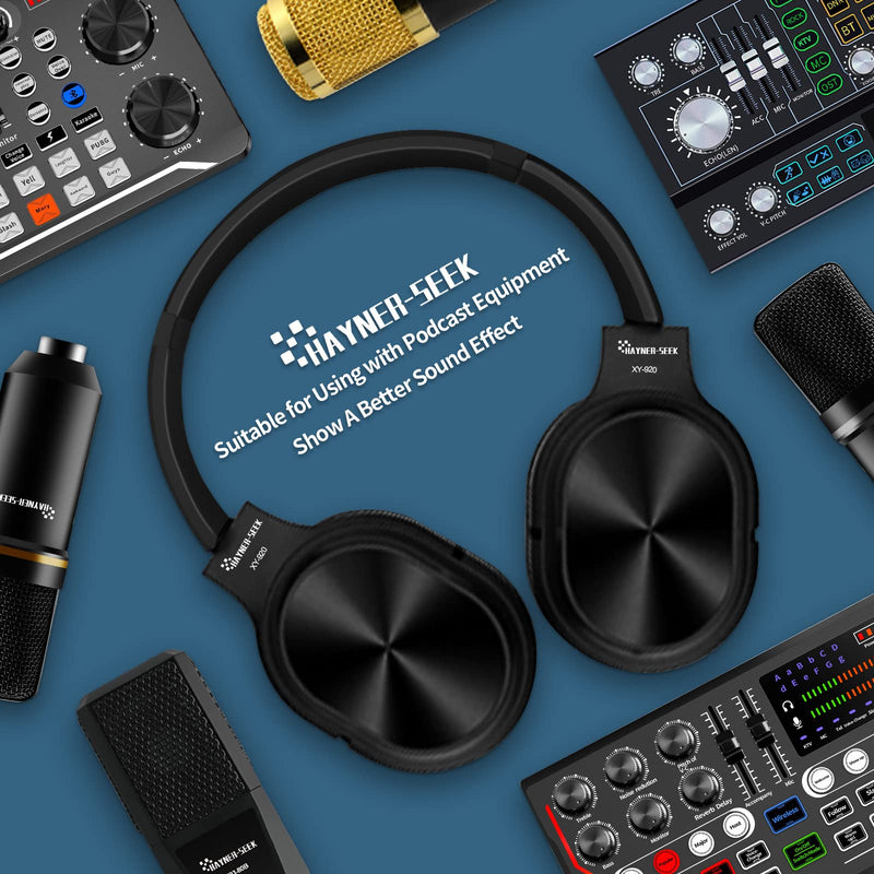 [AUSTRALIA] - Hayner-Seek Studio Headphone Over Ear Stereo Monitoring Black Headphones for PC, Phone, Chatting, Music, DJ, Podcast (Classical Black) 