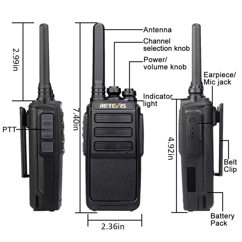 Retevis RT28 Walkie Talkies Rechargeable,Two Way Radio Long Range,VOX Handsfree USB Charging Durable,2 Way Radios for Adults,Cruise Shipping Hiking Camping Hunting(2 Pack)