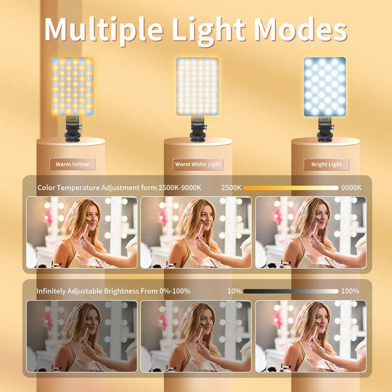Youlisn 120 LED Phone Light with 3000mAh Battry, Adjusted 3 Light Modes Selfie Light for Phone, iPad, Camera, Laptop, Rechargeable Clip Video Ligh for Selfie, TikTok, Live Stream, Video