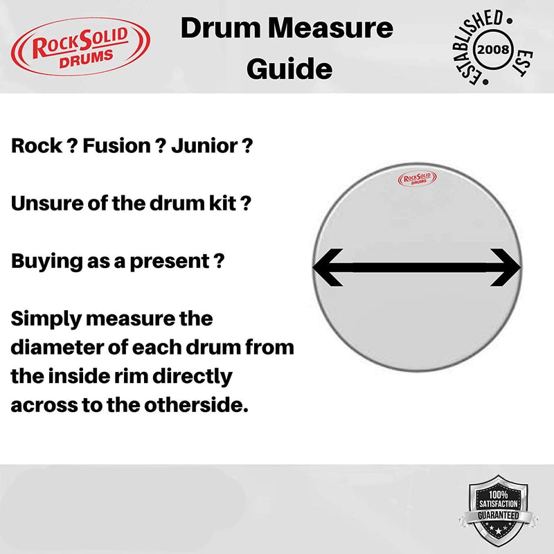 RockSolid Black Bass Drum Resonant Head 20 Inch - Smooth Finish Bass Drum Head - Bass Drum Skins 20"