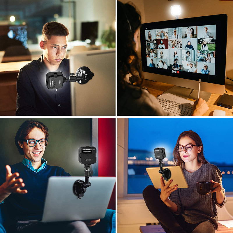 Video Conference Lighting for Zoom Meeting, Laptop Suction Mount Lighting Kits for Remote Working Zoom Calls Self Broadcasting Live Streaming Compatible with MacBook iPad ASUS Lenovo Acer HP