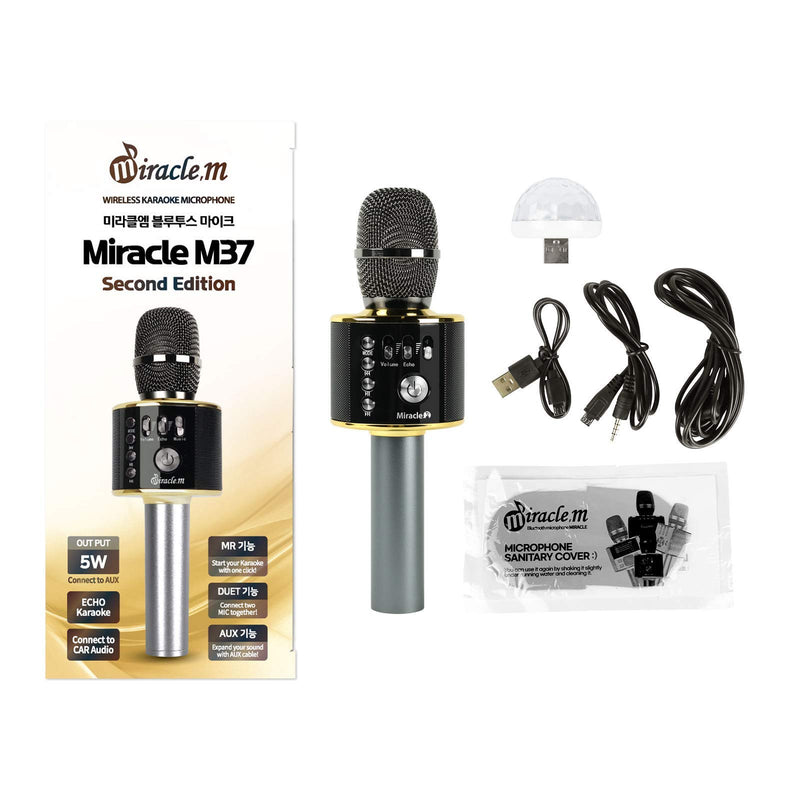 M37 - Karaoke Microphone, Portable Microphone for Singing, with Bluetooth Microphone for car, and Microphone Bluetooth Wireless Karaoke MIC Speaker