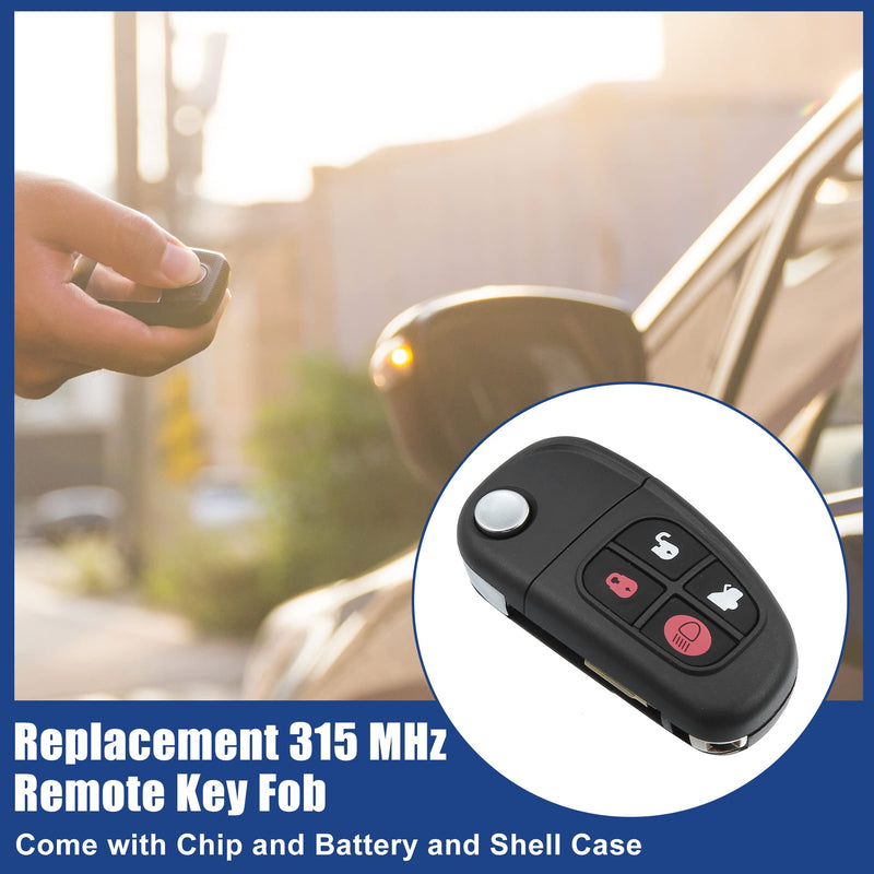 ACROPIX 315 MHZ Key Fob Keyless Entry Remote Fit for Jaguar S-Type XJ8 X-Type 2002-2008 NHVWB1U241 - Pack of 1 Black