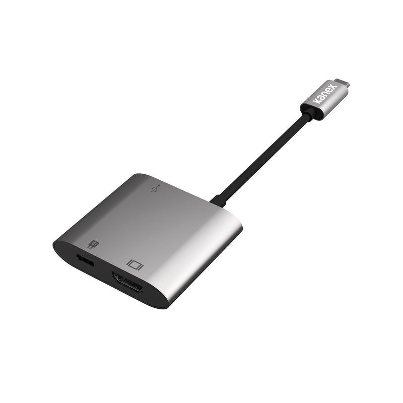 Kanex USB-C Multimedia 4K HDMI USB Charging Adapter for MacBook with Pass Thru Charging, Space Gray (K181-1041-SG4I)