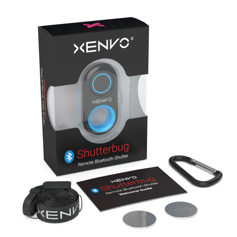 Xenvo Shutterbug - Camera Shutter Remote Control - Bluetooth Wireless Selfie Button Clicker - Compatible with iPhone, iPad, Android, Samsung, and Google Pixel Cell Phones, Smartphones and Tablets Blue