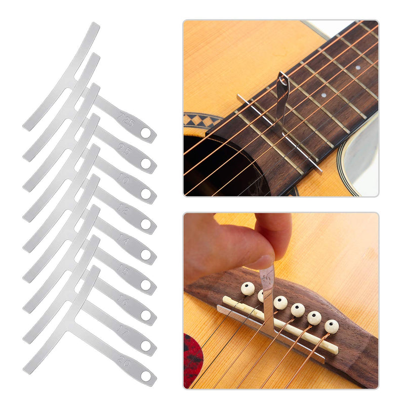 14 Pieces Guitar Luthier Tools set Include 9 Understring Radius Gauge 1 Pin Puller 1 String Action Gauge Ruler 2 Fingerboard Fret Protector Guards 1 Neck Notched Straight Edge Luthiers for Guitar Bass