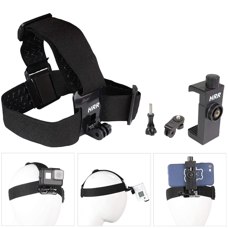 Head-Mounted Mobile Phone Holder,First-Person View Video Outdoor Live Shooting Bracket with Phone Clip(4"-7") for iPhone Samsung Smartphones and GoPro Insta360 Sony DJI Action Camera Head Mount Strap