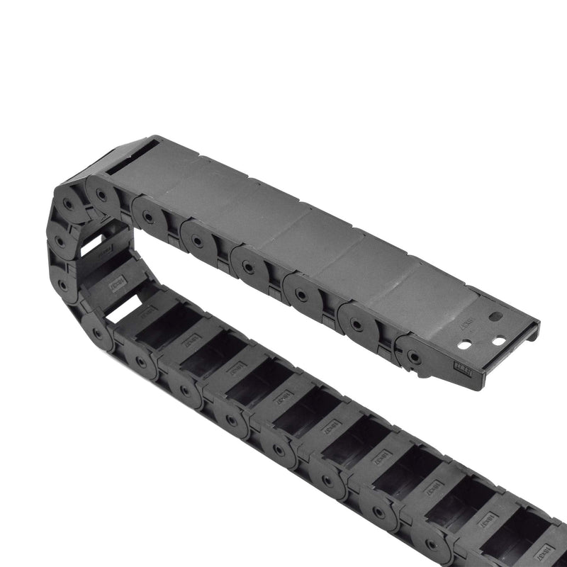 Plastic Drag Chain Cable Carrier Closed Type with End Connectors R38 18 x 37mm L1000mm for Electrical CNC Router Machines