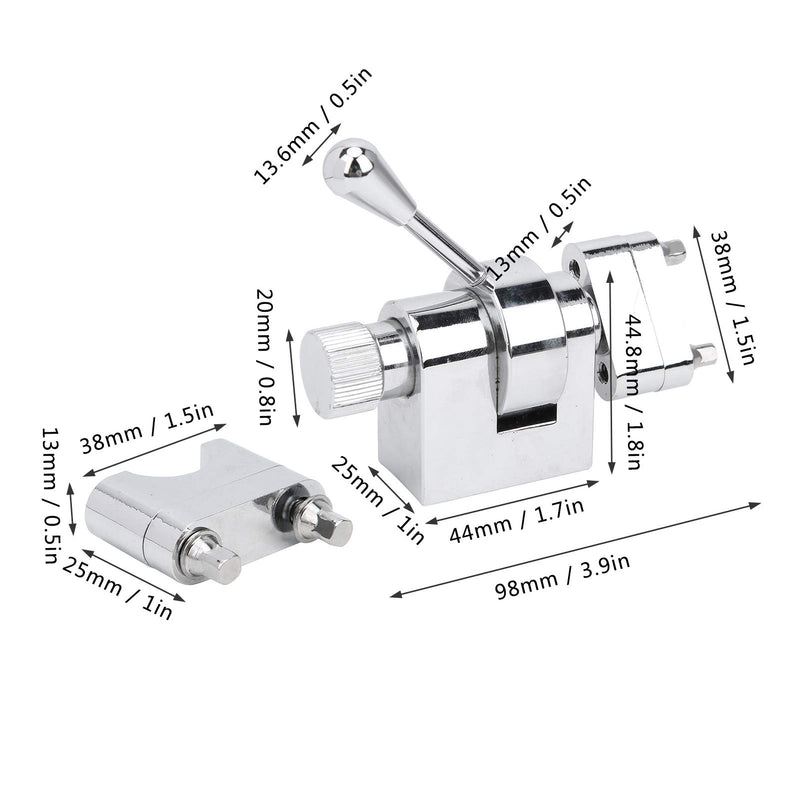 Dilwe Snare Drum Strainer, Throw‑Off Snare Drum Strainer Silver Durable Metal with Mounting Screws Upgrade Accessories