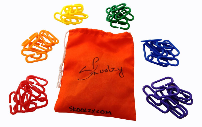 Skoolzy Linking Math Manipulatives Learning Toys - 120 Rainbow Math Links Counters with Tote & Preschool Learning Activities eBook - Kids Counting Toys Kindergarten Fine Motor Skills with Tote