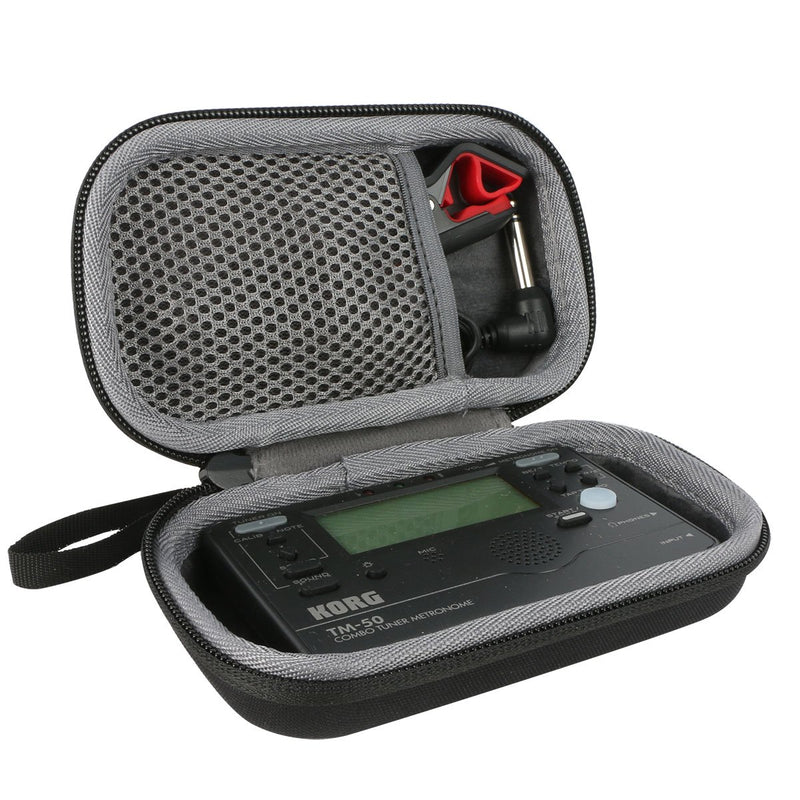 co2CREA Carrying Travel Storage Orgnizer Case Bag for Korg TM50BK Instrument Tuner Metronome Recorder fits Clip-On Microphone and Seiko/KLIQ/Matrix