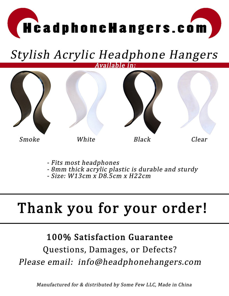 Stylish Acrylic Omega Headphone Hanger/Stand - Black