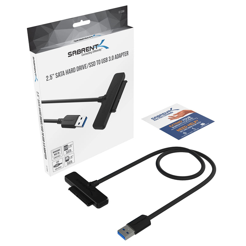 Sabrent USB 3.0 to SSD / 2.5-Inch SATA I/II/III Hard Drive Adapter (EC-SSHD)