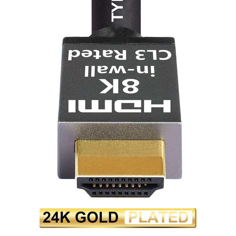 8K 48Gbps HDMI 2.1 Cable 12 Feet CL3 in Wall Rated 8K60 4K120 eARC ARC HDCP 2.3 2.2 Ultra High Speed Compatible with Dolby Vision Apple TV Roku Sony LG Samsung PS5 PS4 Xbox Series X RTX 3080 3090 12Feet