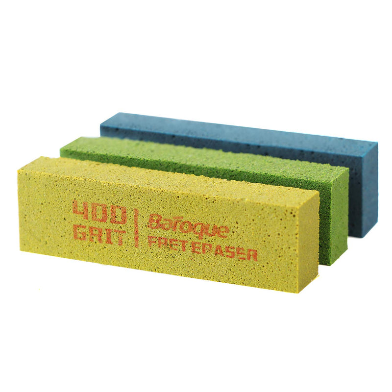 Fret Erasers180 & 400 & 1000 Grit, Abrasive Rubber Blocks Fret Polishing Rubber Set of 3