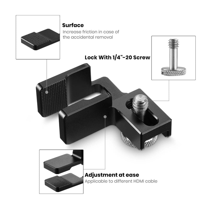 SMALLRIG HDMI Cable Clamp for Sony A6500/A6000/A6300 Cage, Panasonic GH5 Cage, Compatible with SMALLRIG Cage 1661, Cage 1889, Cage 2049-1822