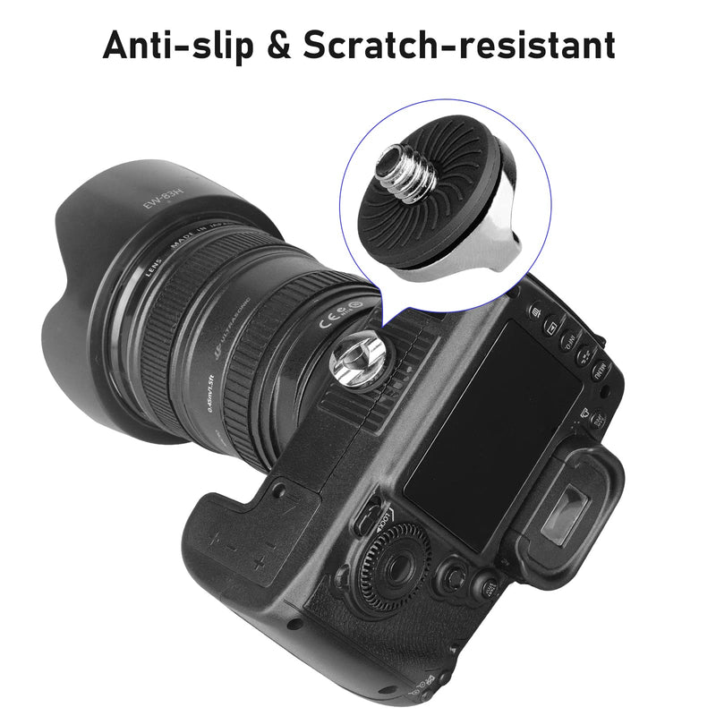 2 Packs Thumb Screw Camera Quick Release Adapter with 4 Packs Rubber Washers,1/4 Male to 1/4 Female Thread Thumbscrew L Bracket Mount Tripod Screw Rubber Pads for Camera Mounting Plate Flash Bracket Blue