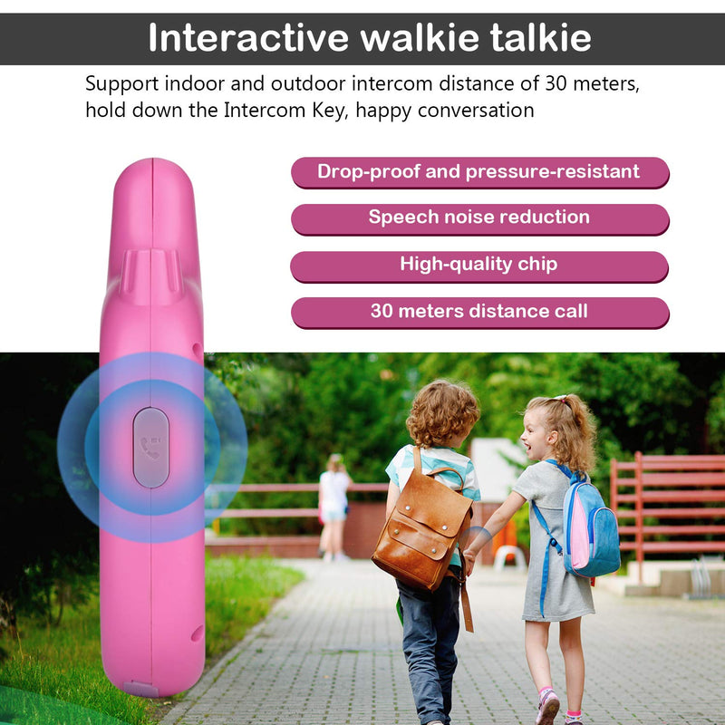 MYPIN Kids Camera with Walkie Talkies, 2 in 1 Toy Walkie Talkies for Kids with 8MP Dual Lenses Camera /2.0 inch IPS Screen and 32GB SD Card for Girls Boys (Pink) Pink