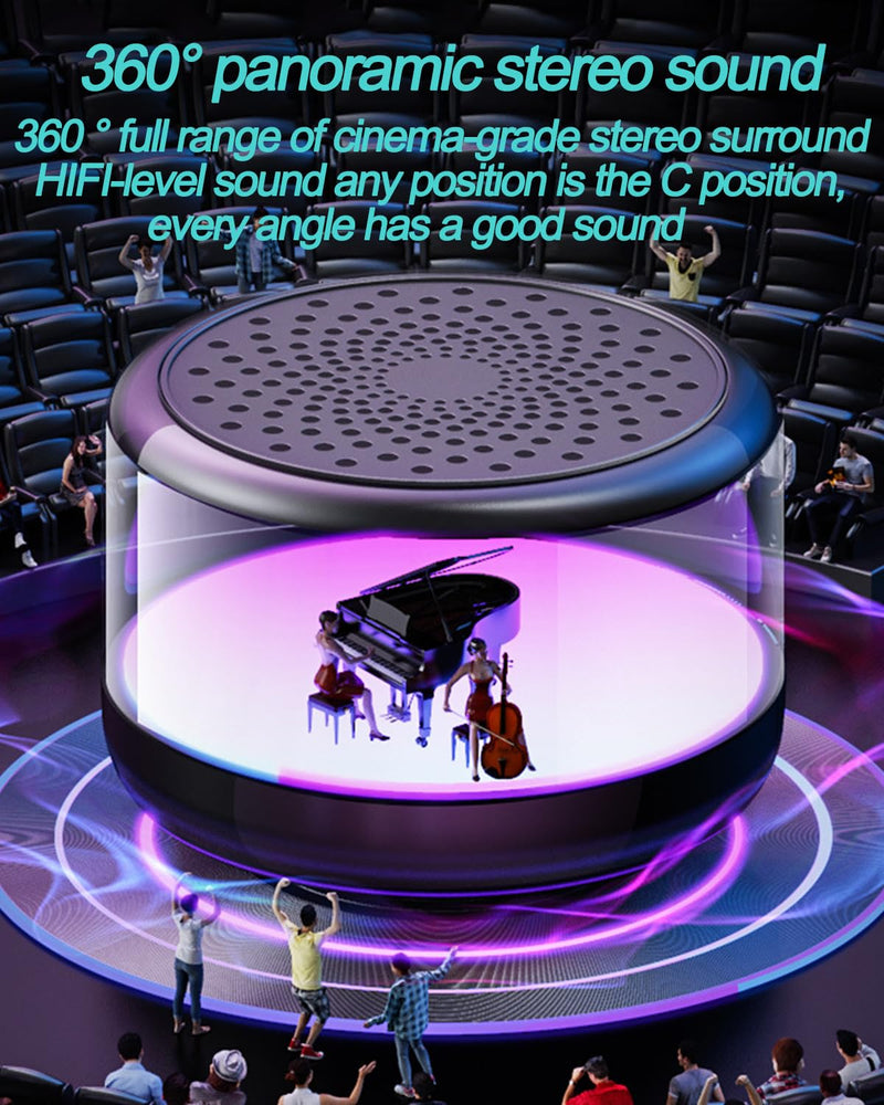 Portable Bluetooth Speaker with Lights, Night Light LED Wireless Speaker, Magnetic Waterproof Speaker, Multicolor LED Auto-Changing,TWS,Perfect Mini Speaker for Shower, Home, Outdoor