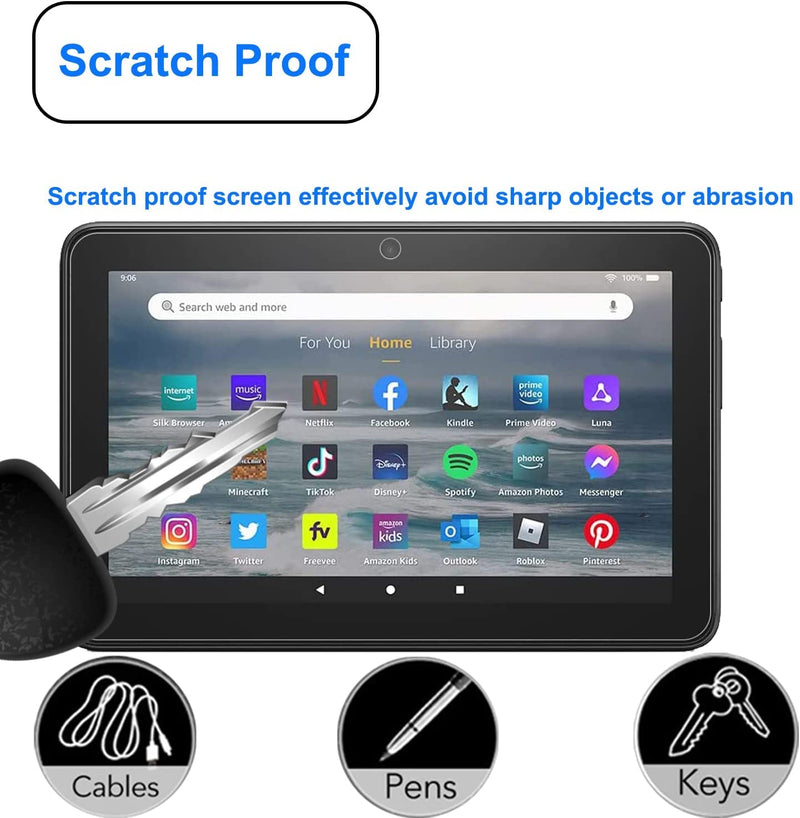 Ytuomzi 2 Pack Screen Protector for 7/7 Kids Tablet 7 Inch (2022), Ultra-Clear/Touch Sensitive/Bubble Free/Anti-Scratch Tempered Glass Screen Protector