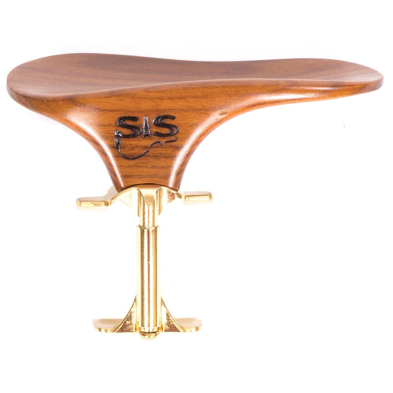 SAS Rosewood Chinrest for 3/4-4/4 Violin or Viola with 35mm Plate Height and Goldplated Bracket