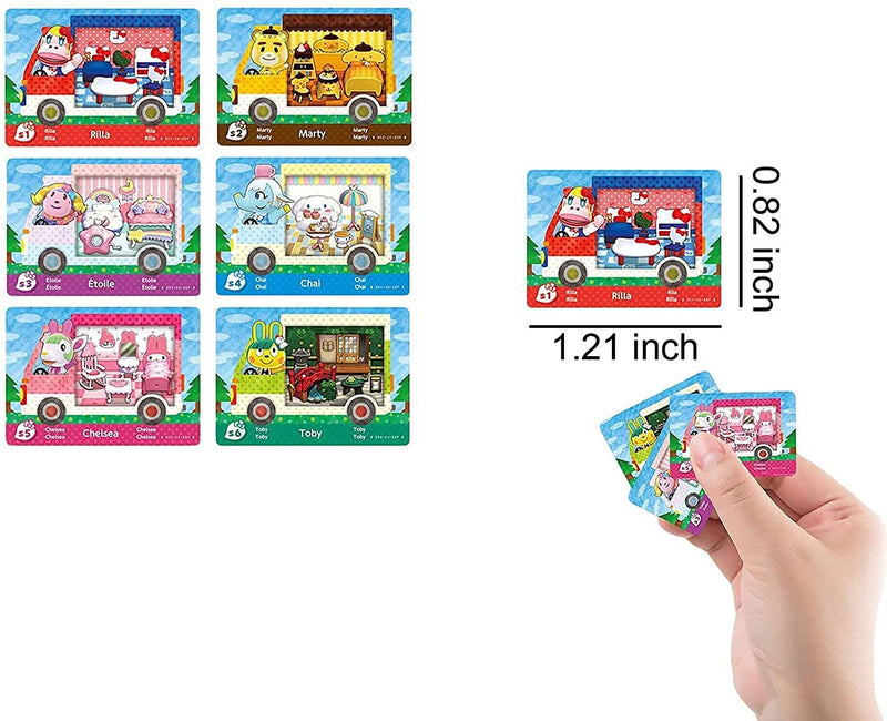 6pcs Collaboration Pack for Animal Crossing,Sanrio Card RV Villager Nintendo Compatible Switch 3DS Mini Cards (Mini Size)