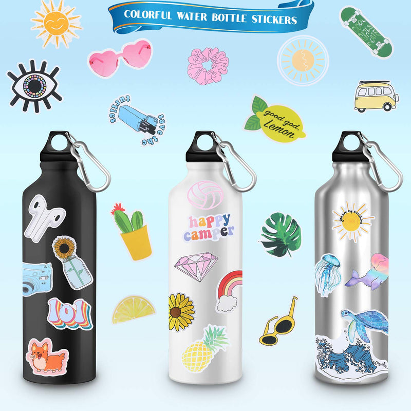 100 Pieces VSCO Stickers Colorful Vinyl Waterproof Water Bottle Stickers for Hydroflasks, Laptop, Phone, Cute Trendy Aesthetic Stickers for Teens, Girls, VSCO Girl Stuff