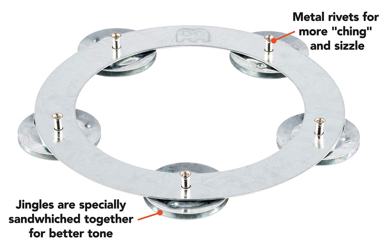 Meinl Cymbals Dry Ching Ring Tambourine Jingle Effect — NOT MADE IN CHINA — For Hihats, Crashes, Rides and Stacks, Zinc (DCRING)