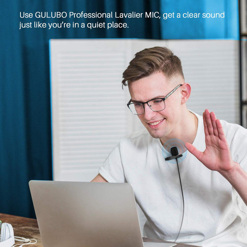 Universal USB Lavalier Microphone, Plug and Play Computer Condenser Mic Compatible with Laptop, Desktop, PC and Mac, Smartphones, Cameras, Podcasting, Zoom, Skype, YouTube