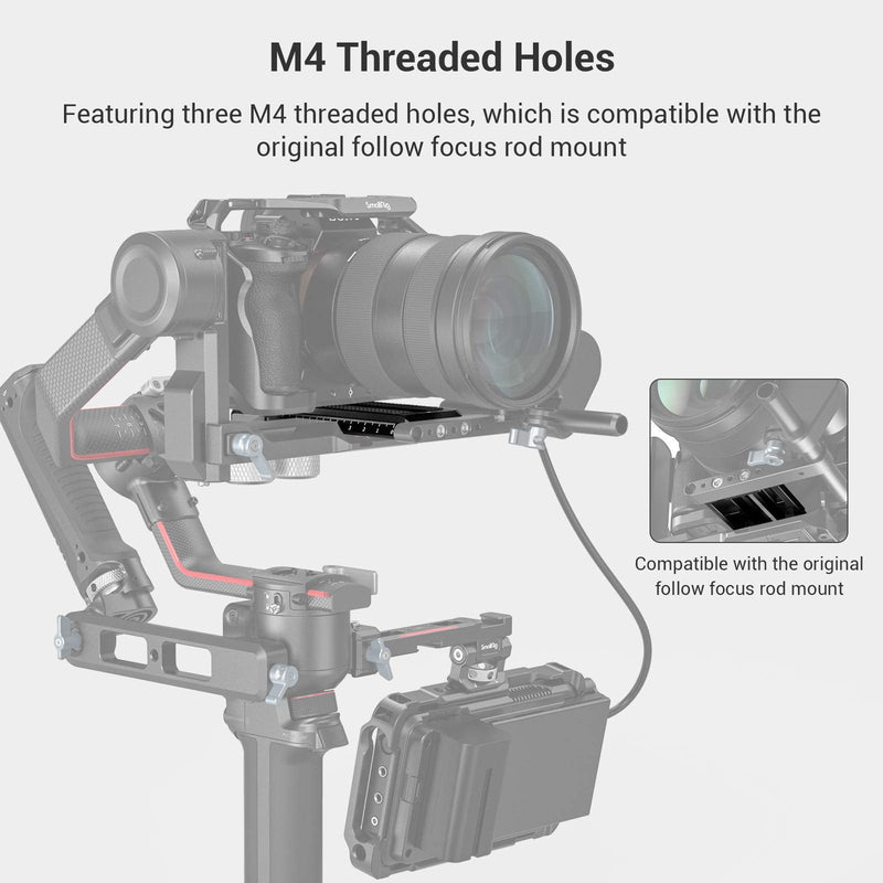 SMALLRIG Quick Release Plate for Manfrotto-Type Compatible with DJI RS2, RSC2 and Ronin-S (RS 2/ RSC 2/ RS) Gimbal - 3158