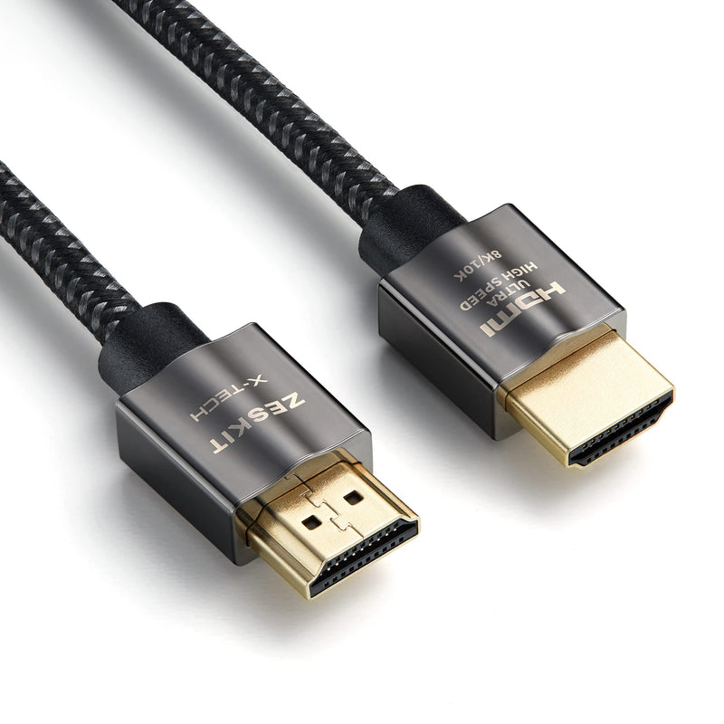 Zeskit X-Tech 48Gbps Ultra High Speed HDMI Cable 6.5ft, 8K60 4K120 144Hz eARC HDR HDCP 2.2 2.3 Compatible with Dolby Vision Apple TV 4K Roku Sony LG Samsung Xbox Series X RTX 3080 PS4 PS5 2m/6.5ft