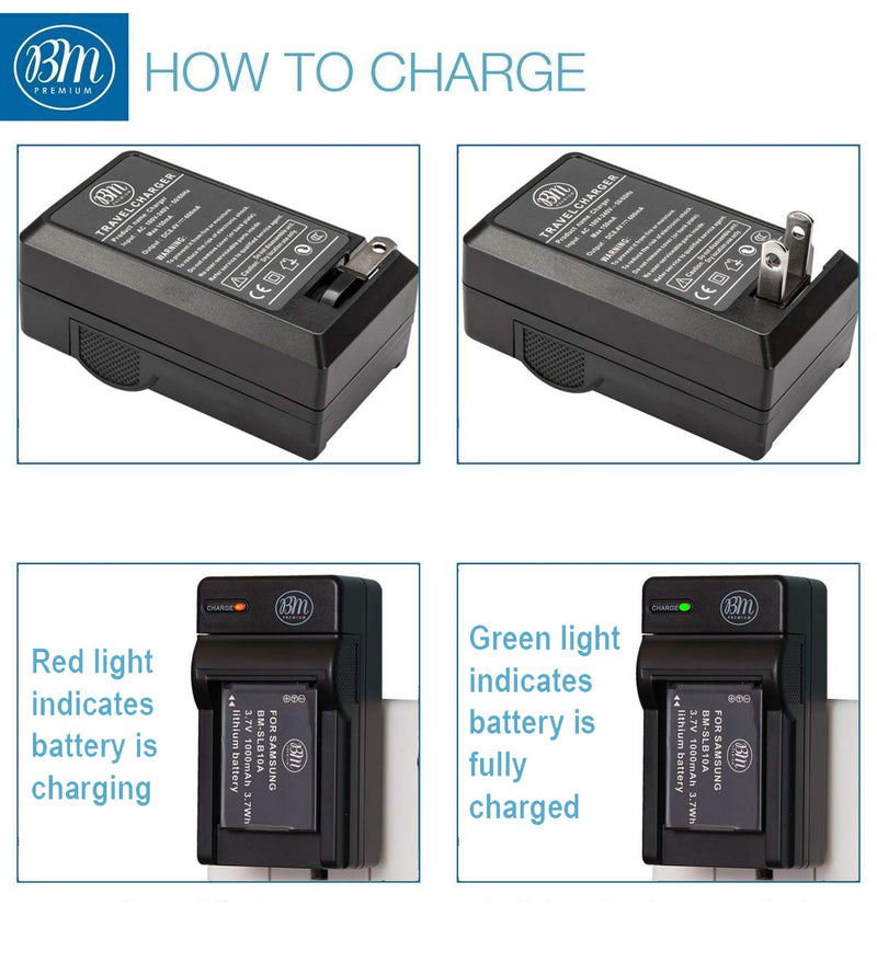 BM Premium SLB-10A Battery and Battery Charger for Samsung EX2F HZ15W SL202 SL420 SL620 SL820 WB150F WB250F WB350F WB750 WB800F WB850F WB1100F Digital Cameras