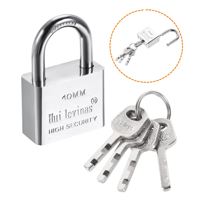 MECCANIXITY 4 Inch Stainless Steel Heavy Door Hasp Lock Keyed Different Clasp with Padlock and Screws for Cabinet Closet Gate, Silver